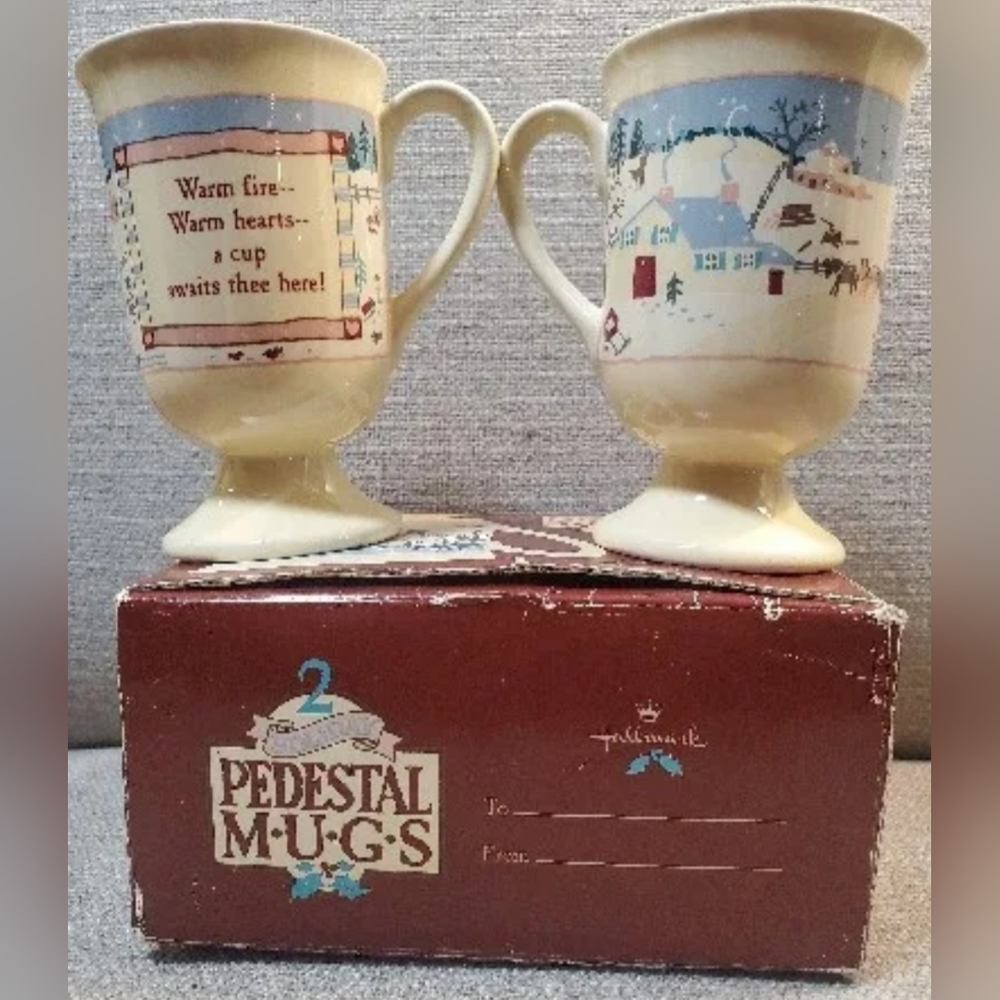 Vintage Hallmark Christmas Winter Mugs
